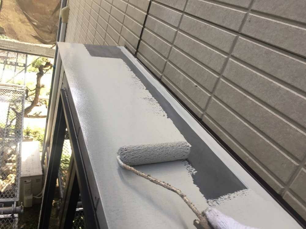 広島市安芸区中野H様邸 ベランダ笠木などの付帯部へのエポキシ下塗り材の塗装