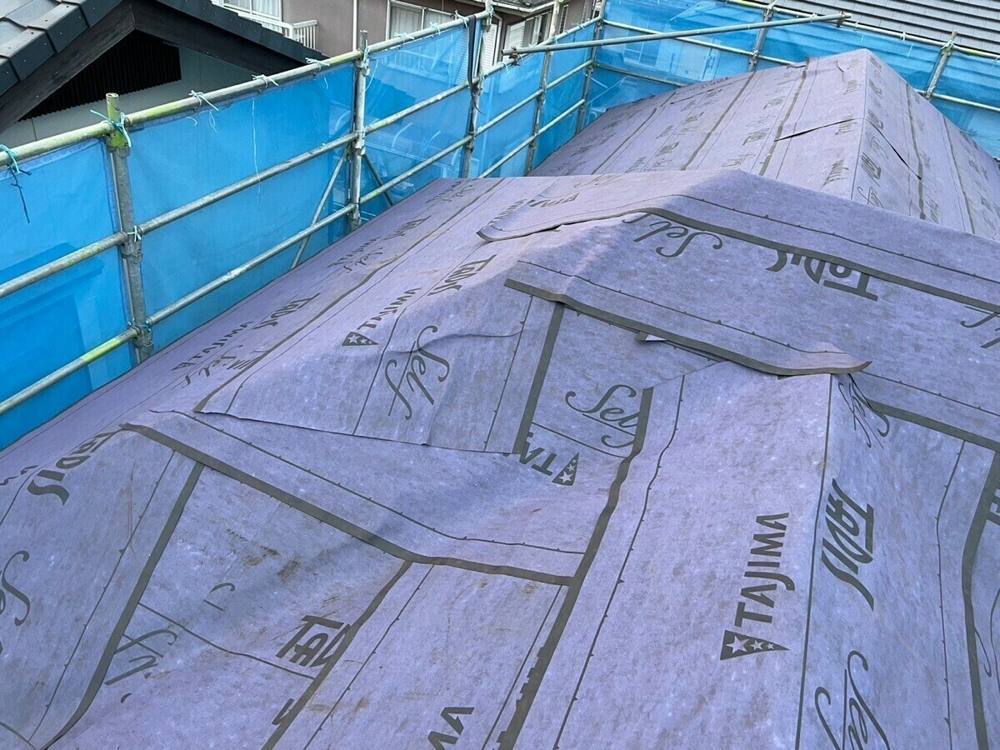広島市安佐北区亀崎I様邸 屋根全体に貼った防水ルーフィング