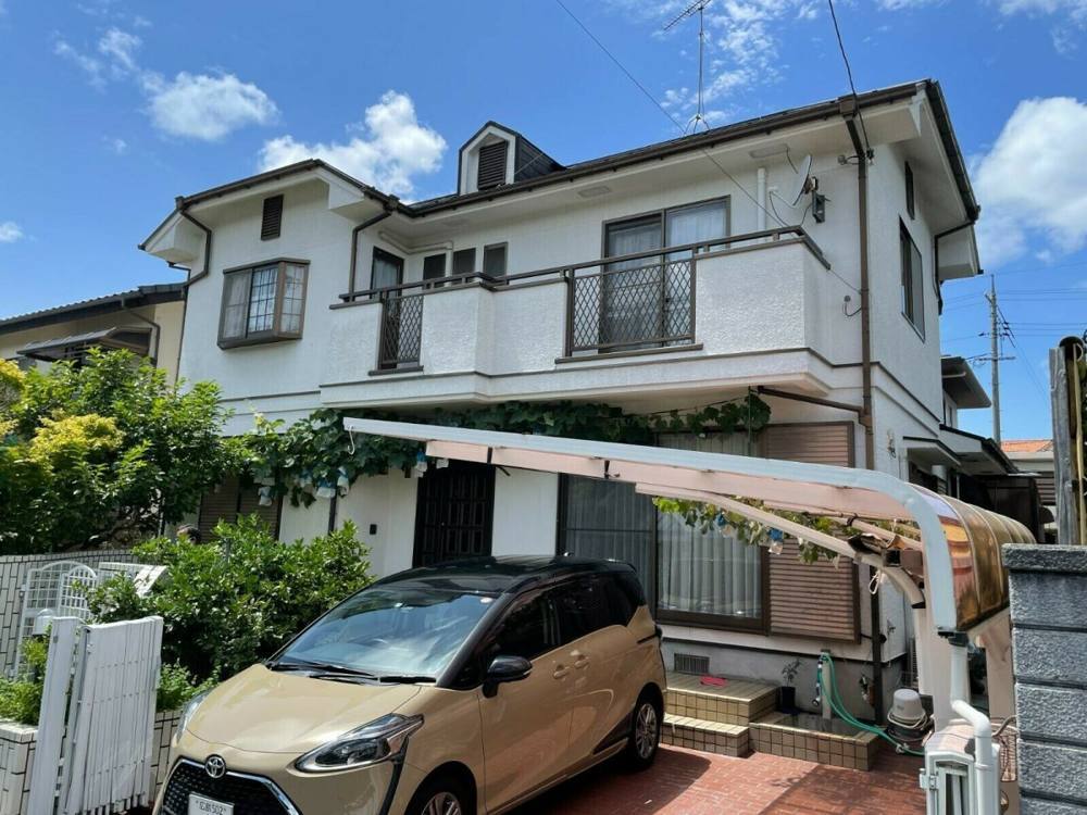 広島市安佐北区亀崎I様邸 外壁塗装・屋根葺き替え工事前の外観全体