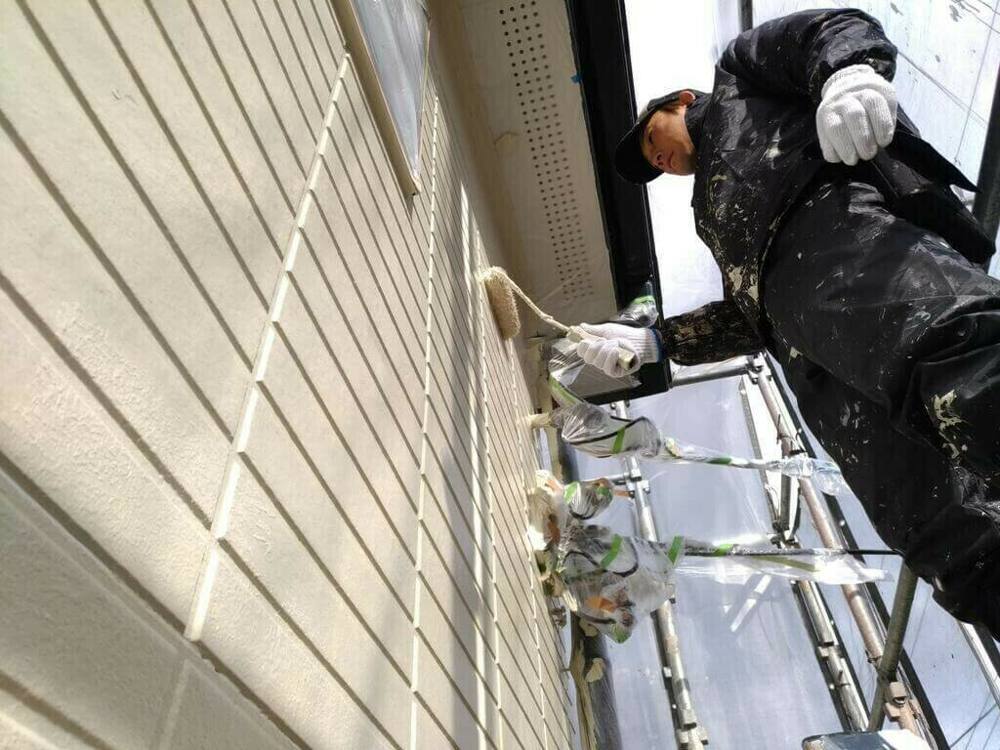 広島市安佐北区落合S様邸 外壁の上塗り