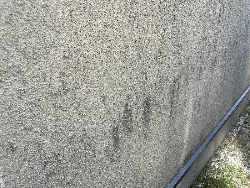 広島市安佐南区H様邸 施工前 カビが生えて黒ずんだ外壁