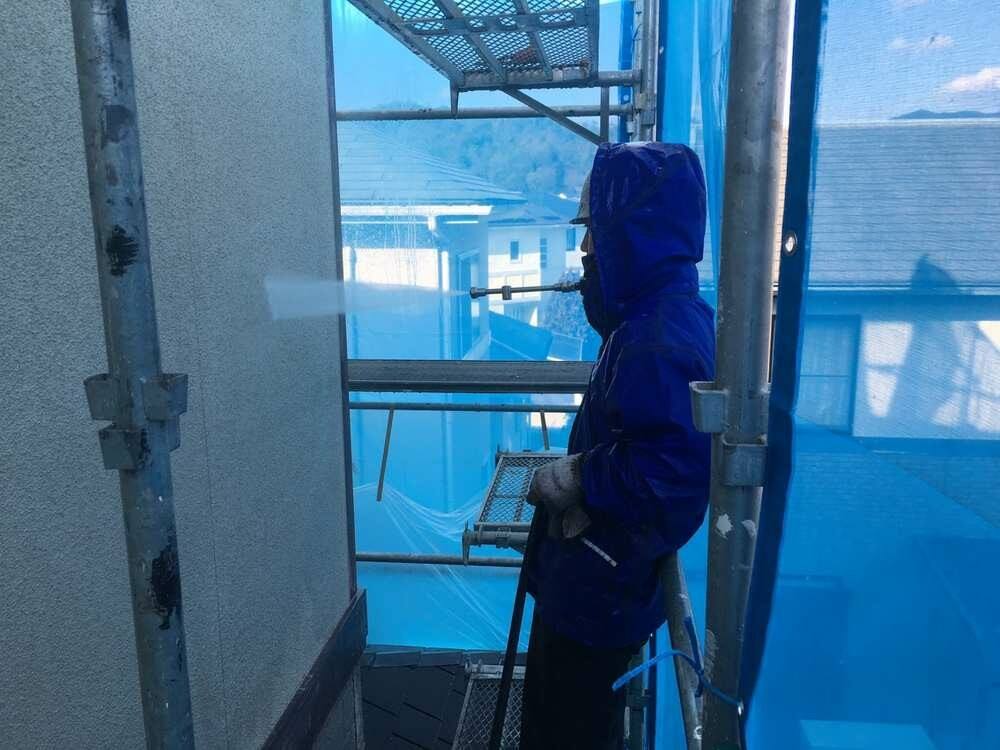 広島市安佐南区大塚西K様邸 外壁の高圧洗浄