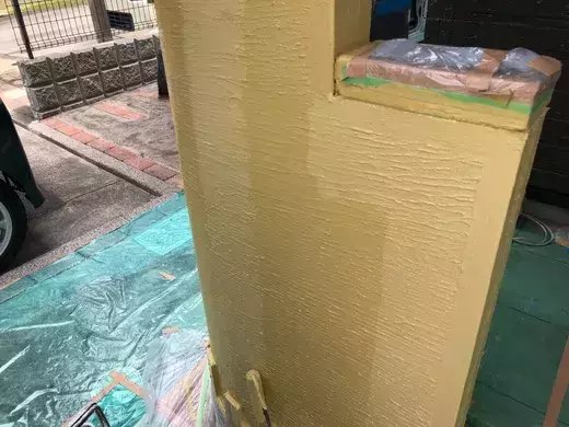 広島市安佐南区西原M様邸 門柱の塗装作業