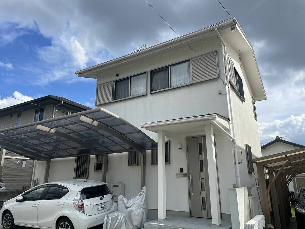 広島市安佐南区安東M様邸 外壁・屋根塗装工事前の外観全体
