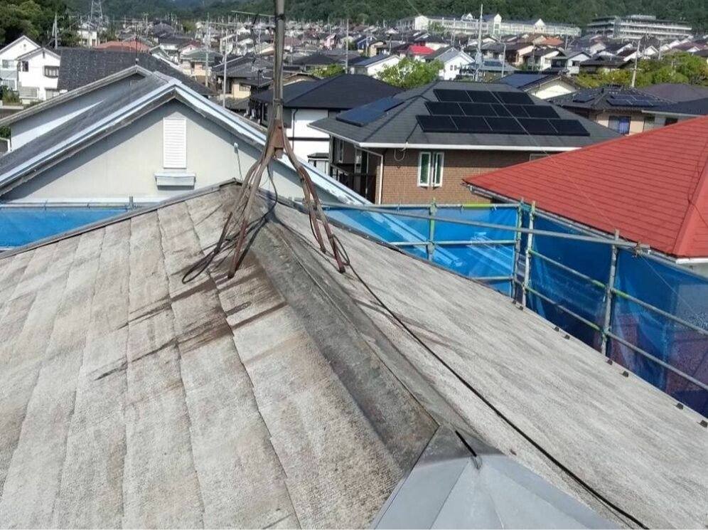 廿日市市四季が丘I様邸 棟板金の撤去・新設作業(1)