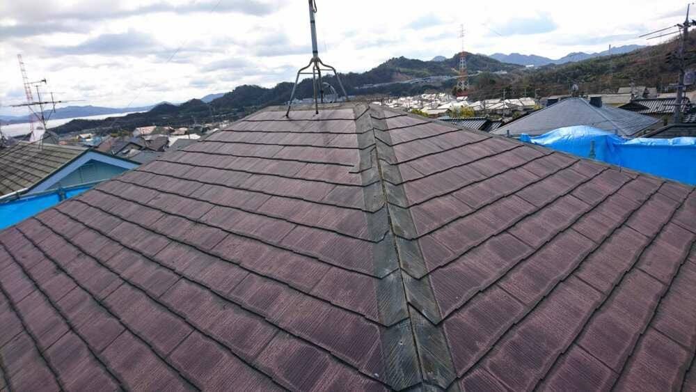 廿日市市四季が丘M様邸 施工前 色あせたスレート屋根