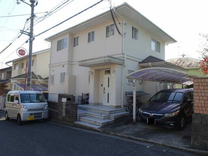 廿日市市四季が丘M様邸 外壁塗装・屋根葺き替え・外構リフォーム工事前の外観全体