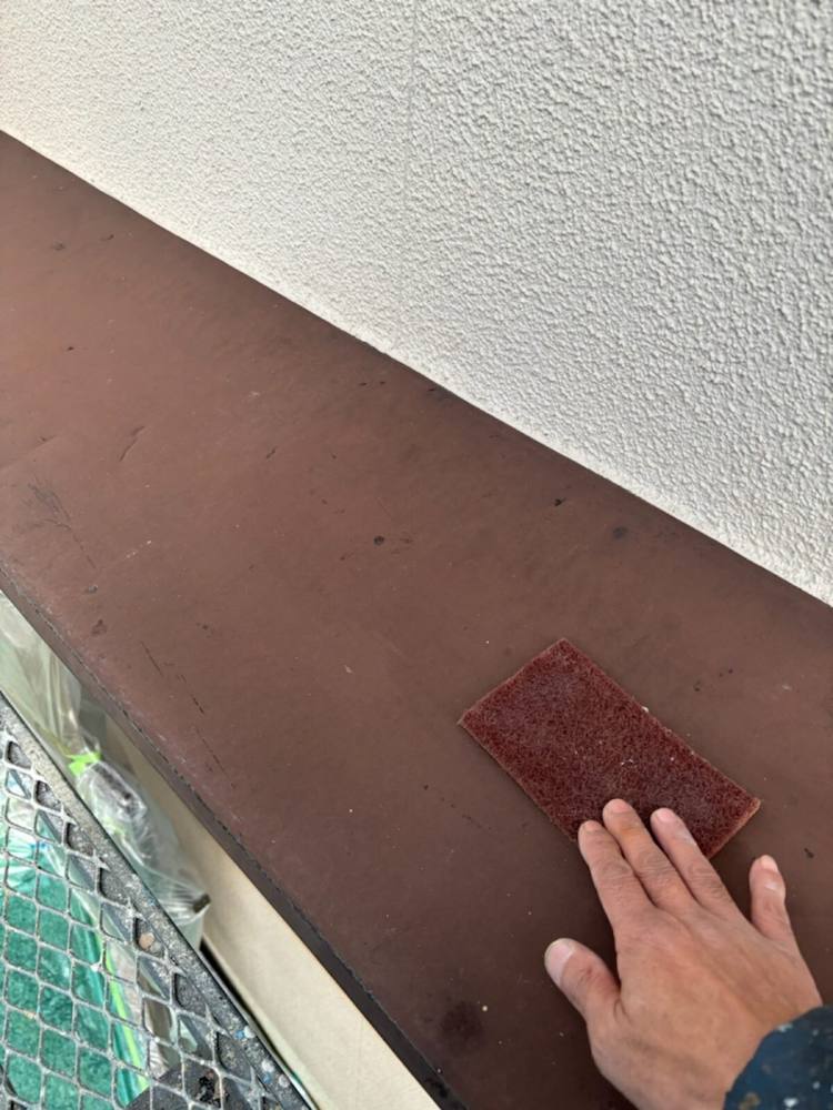 廿日市市平良N様邸 施工前 ひさし屋根の表面の状態