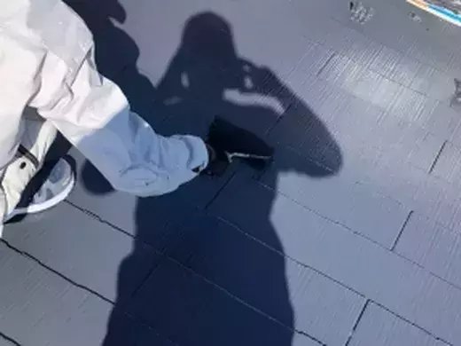 廿日市市友田T様邸 スレート屋根の上塗り